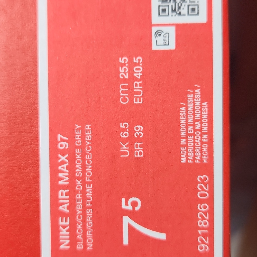 Brand New Nike Men's Black and YellowSz 7.5, Air Max 97 Shoes - Picture 6 of 6